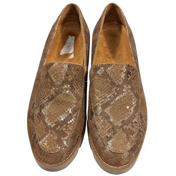 Vionic Shoes - Vionic Kensley Loafers Brown Metallic Snakeskin Lug Sole Shoes Womens 7 Orthotic